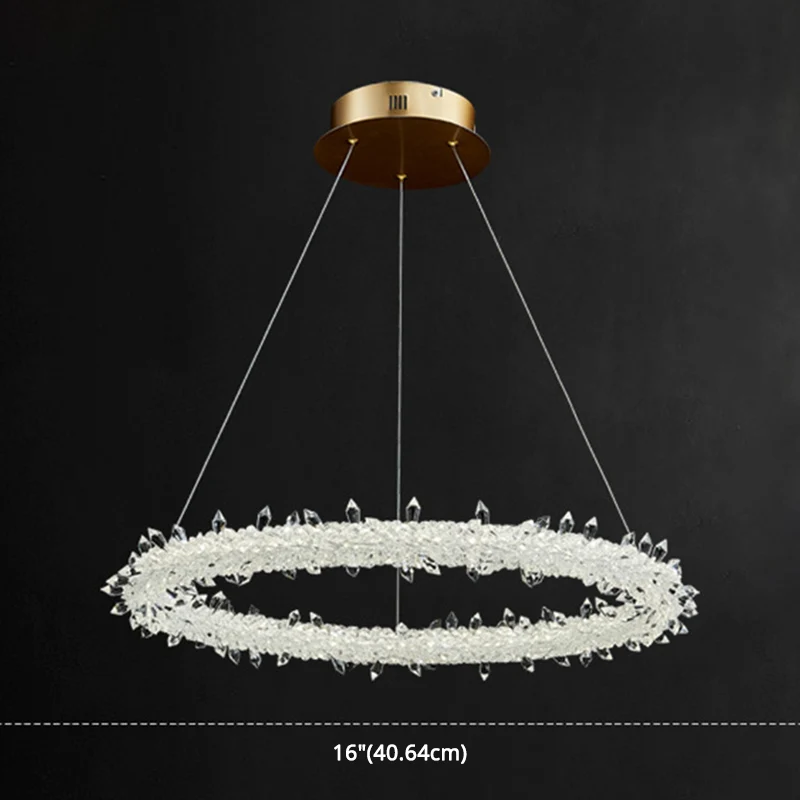 Ronde LED-hanglamp Moderne minimalistische helder kristallen woonkamer hangende plafondlamp Clearhalo