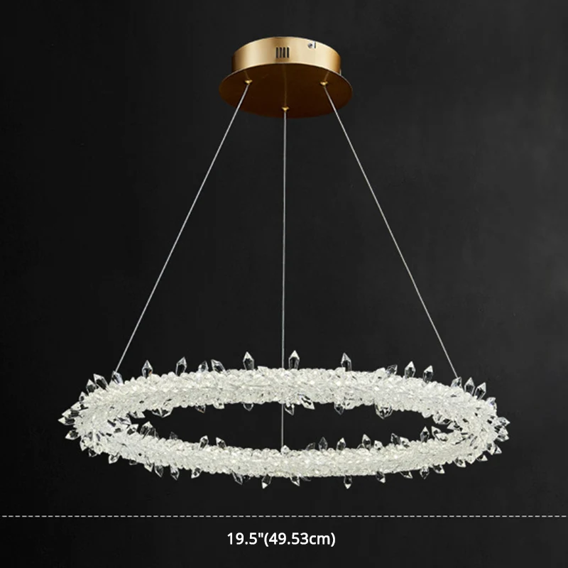 Ronde LED-hanglamp Moderne minimalistische helder kristallen woonkamer hangende plafondlamp Clearhalo