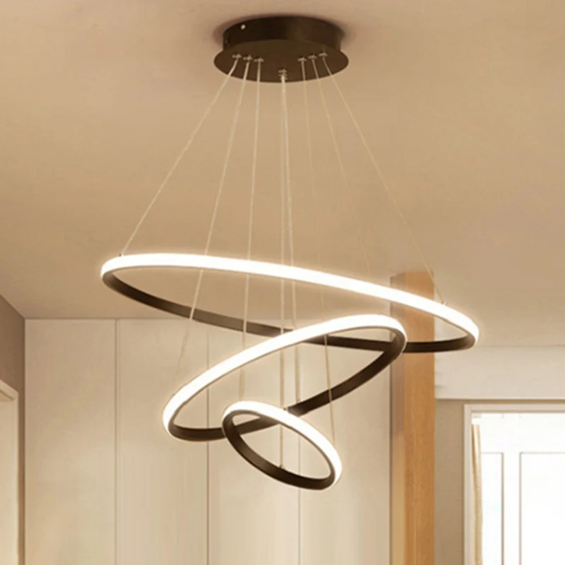 Ronde LED-plafondophanglamp Minimalisme Acrylkroonluchter voor eetkamer Clearhalo