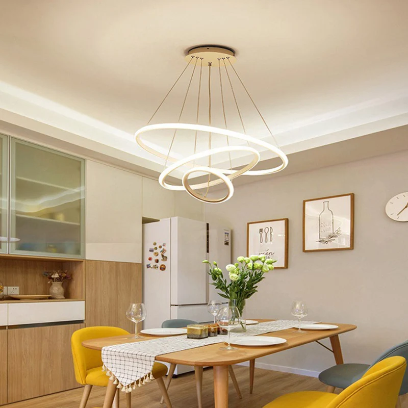 Ronde LED-plafondophanglamp Minimalisme Acrylkroonluchter voor eetkamer Clearhalo