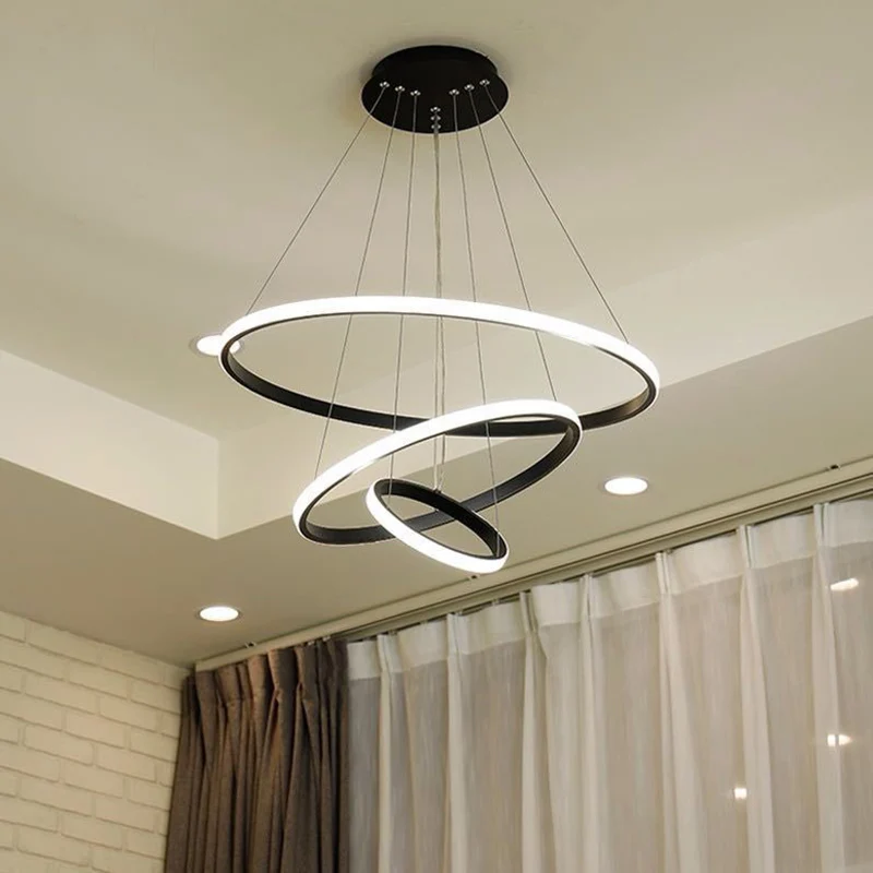 Ronde LED-plafondophanglamp Minimalisme Acrylkroonluchter voor eetkamer Clearhalo