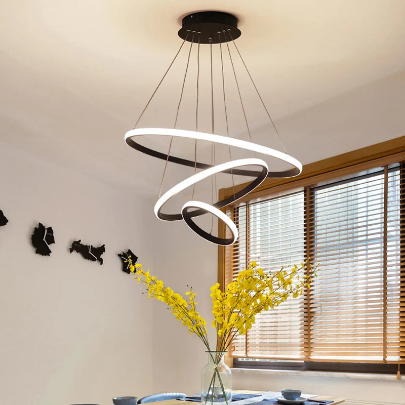 Ronde LED-plafondophanglamp Minimalisme Acrylkroonluchter voor eetkamer Clearhalo