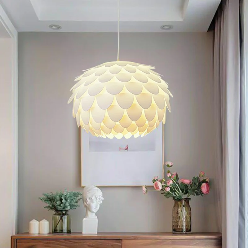 Ronde plafondverlichting Eenvoud Veer Meisjesslaapkamer Hanglamp wit Clearhalo