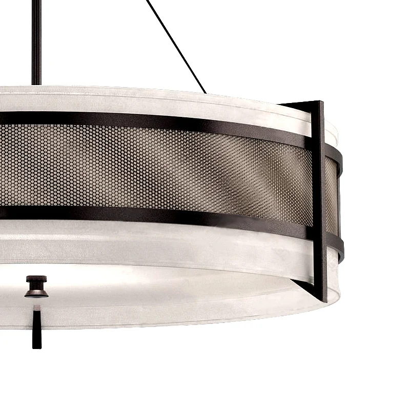 Ronde stoffen kroonluchter licht modernisme zwarte LED hangende plafondlamp voor woonkamer Clearhalo