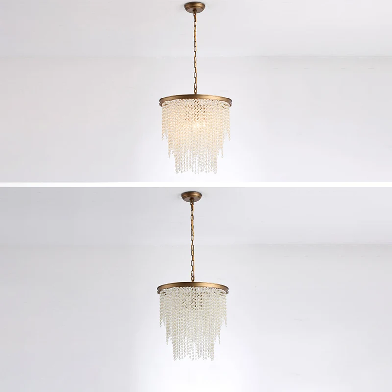 Ronde trapsgewijze 4-lichts hanglamp moderne luxe kristallen woonkamer kleine hanglamp Clearhalo