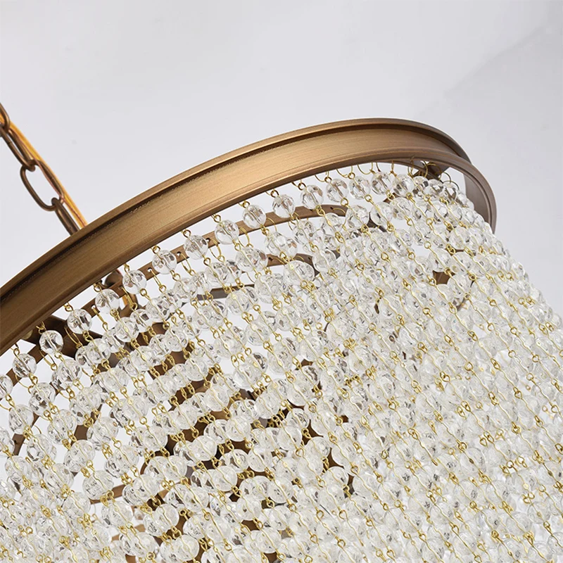 Ronde trapsgewijze 4-lichts hanglamp moderne luxe kristallen woonkamer kleine hanglamp Clearhalo