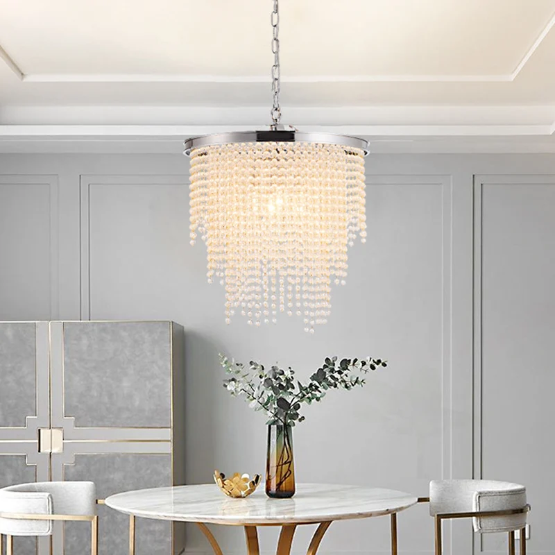 Ronde trapsgewijze 4-lichts hanglamp moderne luxe kristallen woonkamer kleine hanglamp Clearhalo