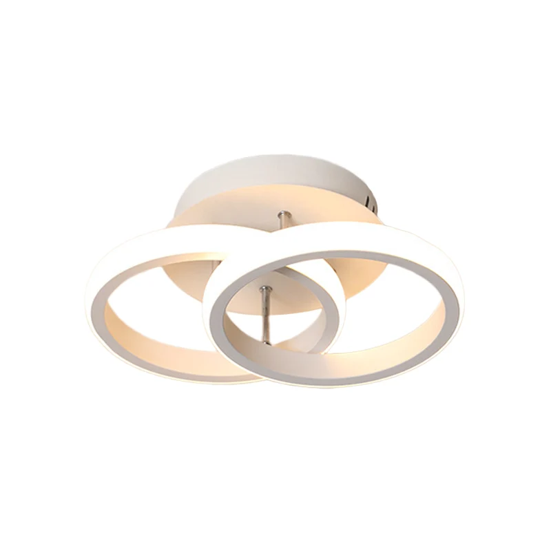 Ronde/vierkante/maan kleine plafondlamp modern metaal zwart/wit LED semi-inbouwverlichting voor gang Clearhalo