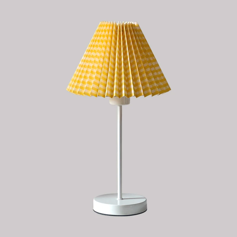 Rood/Geel Gevouwen Nachtkastje Licht Cartoon 1 Lamp Papieren Leeslamp Met Ronde Ijzeren Voet Clearhalo