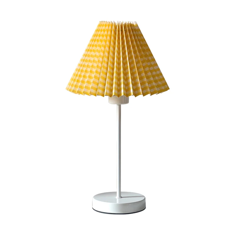 Rood/Geel Gevouwen Nachtkastje Licht Cartoon 1 Lamp Papieren Leeslamp Met Ronde Ijzeren Voet Clearhalo