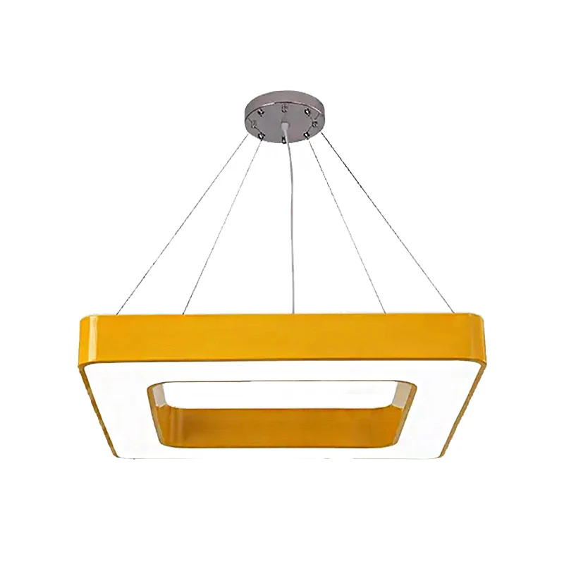 Rood/Geel/Blauw/Groen Vierkante Hanglamp Kinderen Acryl LED Kroonluchter Lichtpunt Derde Versnelling/wit Licht voor Slaapk...