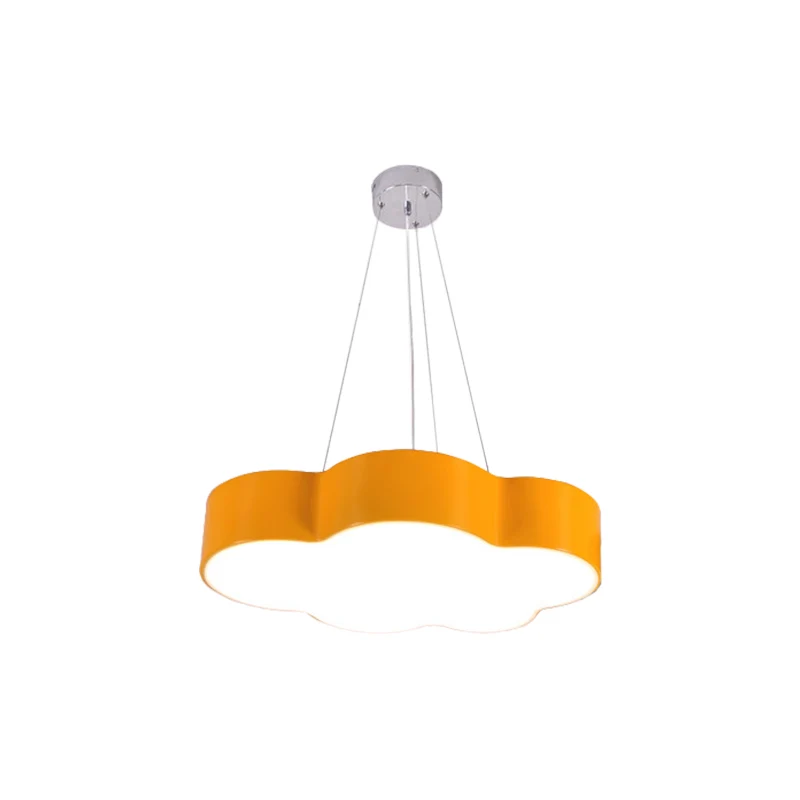 Rood/Gele Wolk Hangende Plafondlamp Macaroon LED Acryl Hangende Kroonluchter met Ronde Luifel Clearhalo
