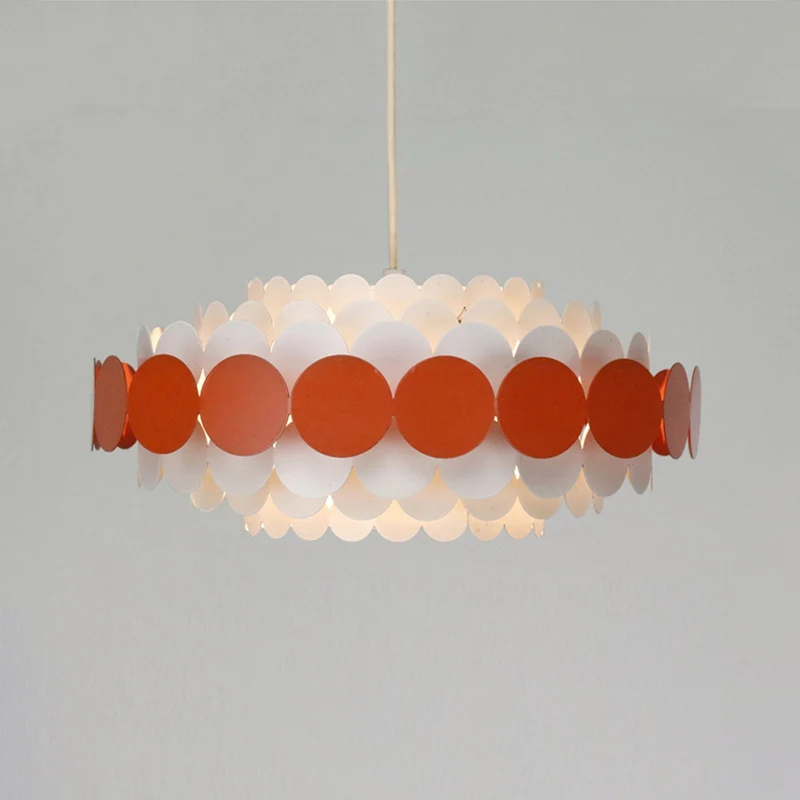 Rood/groene cirkelvormige kroonluchterlamp modernistische 3-lichts metalen hangende hanglamp voor woonkamer Clearhalo