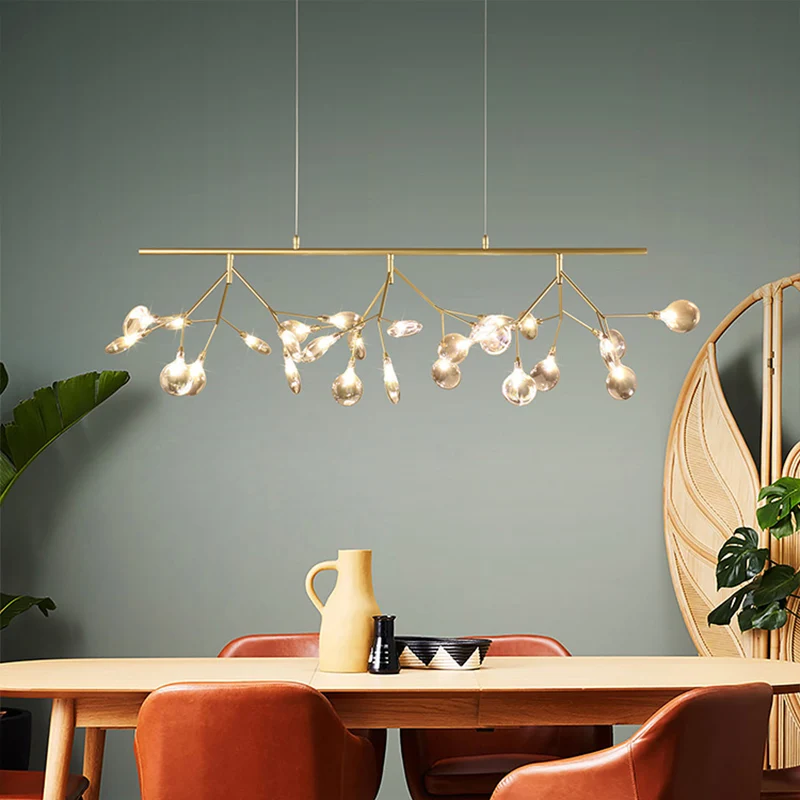 Rookgrijs glazen vuurvliegje Hanglamp Kit Simplicity 27-lichts eilandverlichtingsarmatuur voor eetkamer Clearhalo