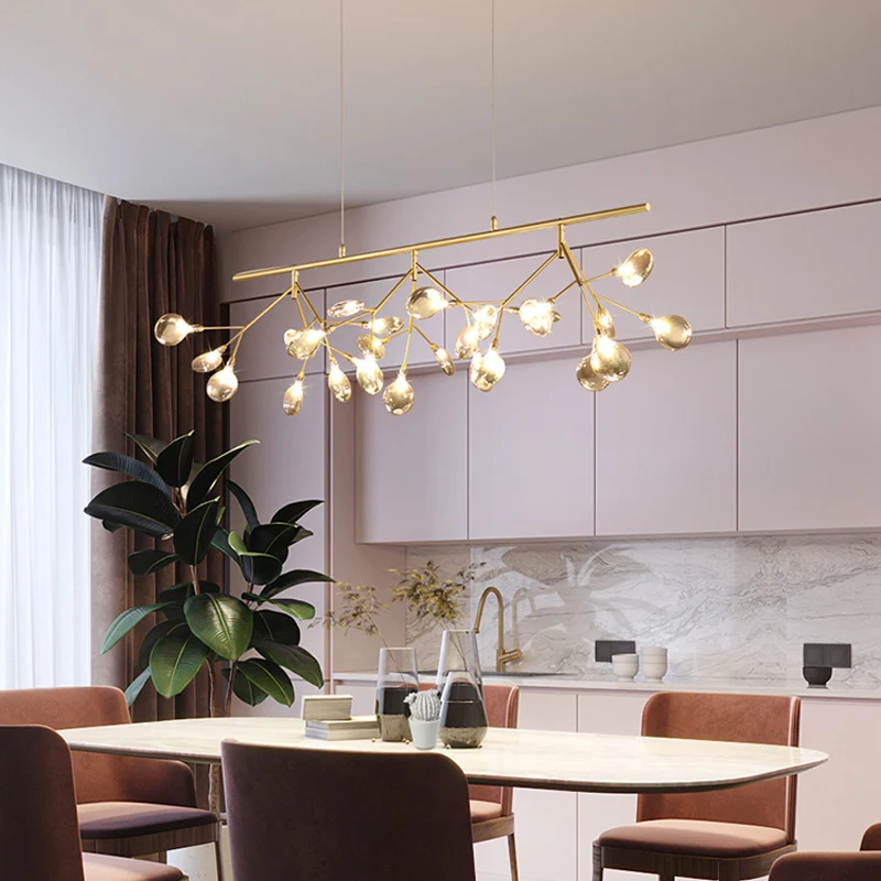 Rookgrijs glazen vuurvliegje Hanglamp Kit Simplicity 27-lichts eilandverlichtingsarmatuur voor eetkamer Clearhalo