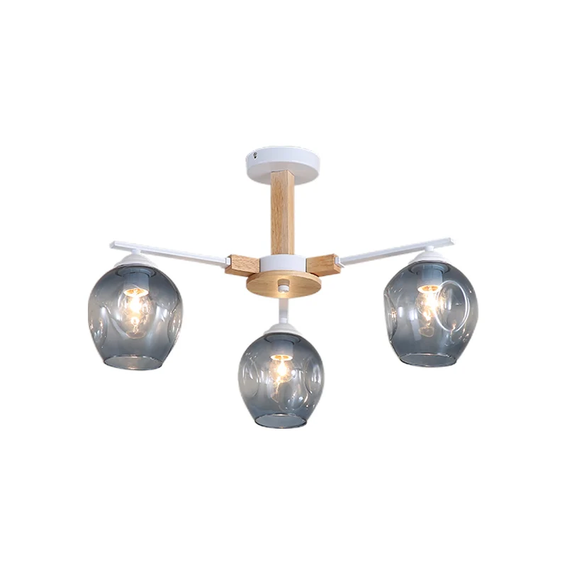 Rookgrijze Modo hangende lichtarmatuur 3/6 lichte moderne glazen hangende kroonluchter voor woonkamer Clearhalo