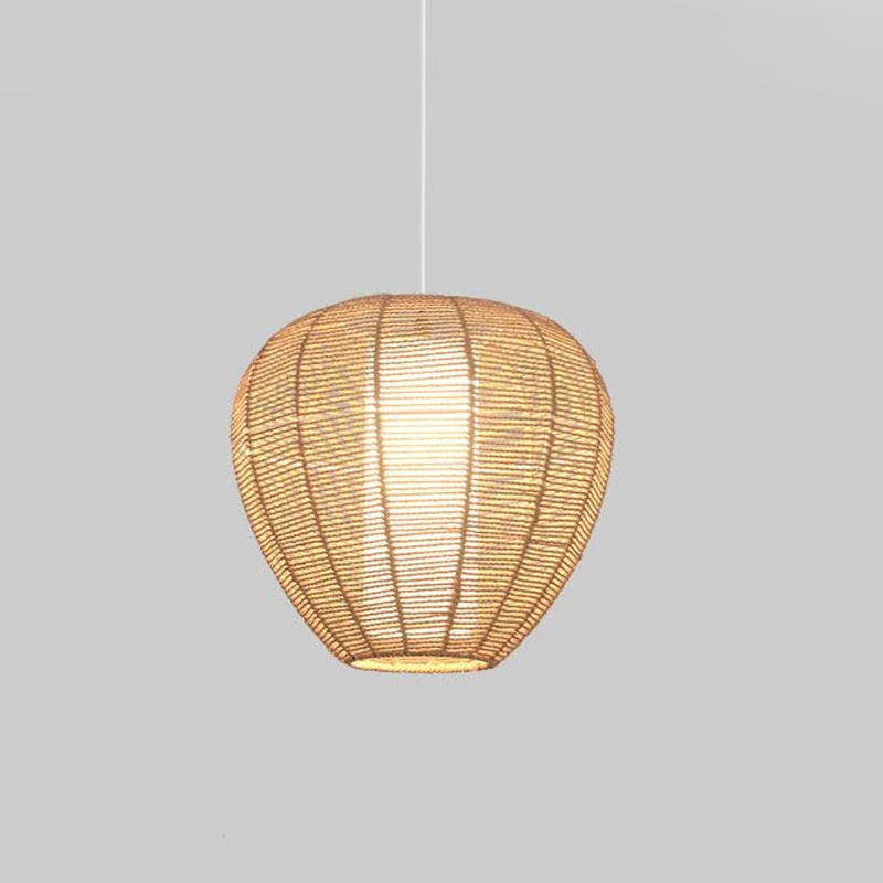 Rope Drum/Teardrop-plafondlamp Modern 1-lamp hangende hanglamp hout voor woonkamer Clearhalo