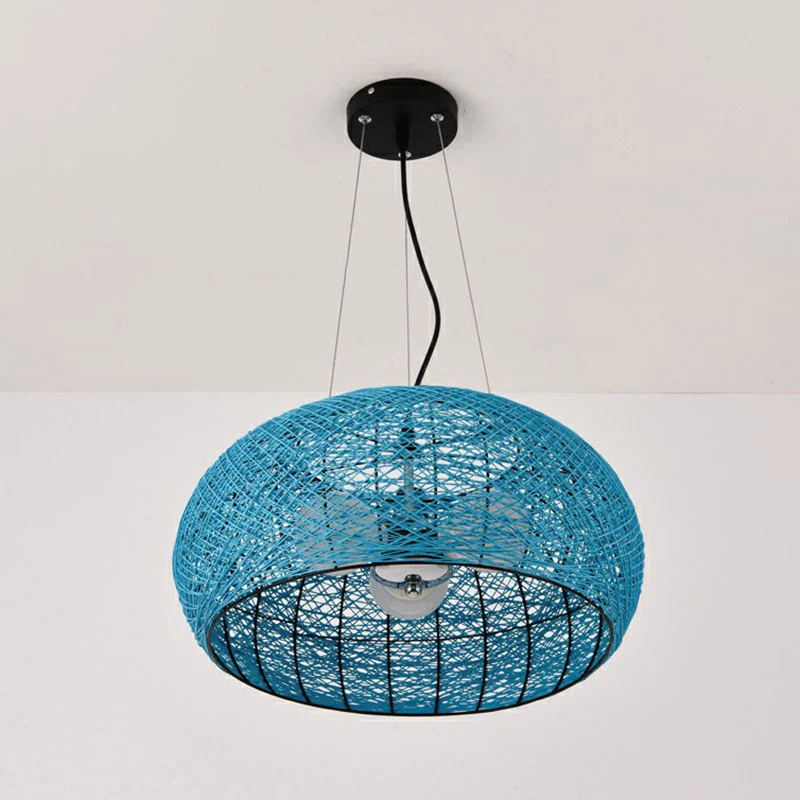 Rotan gebogen trommelplafondverlichting Zuidoost-Azië 3-kops kroonluchterlamp Clearhalo