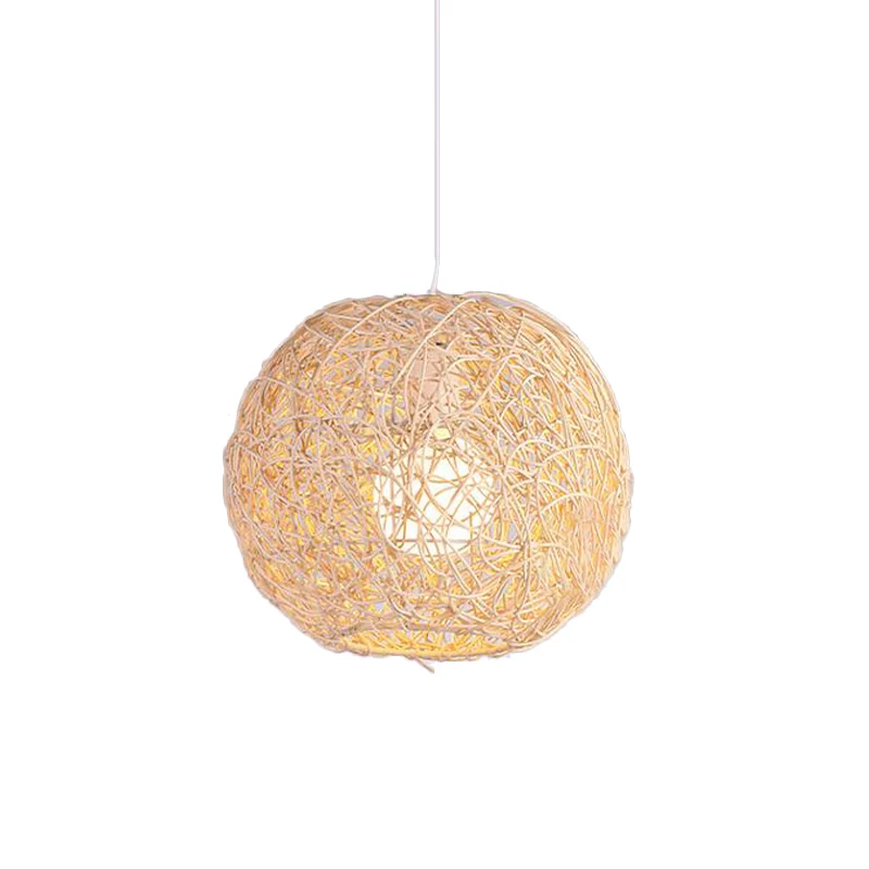 Rotan Orb hangende plafondlamp Landelijke hanglamp met één licht beige Clearhalo