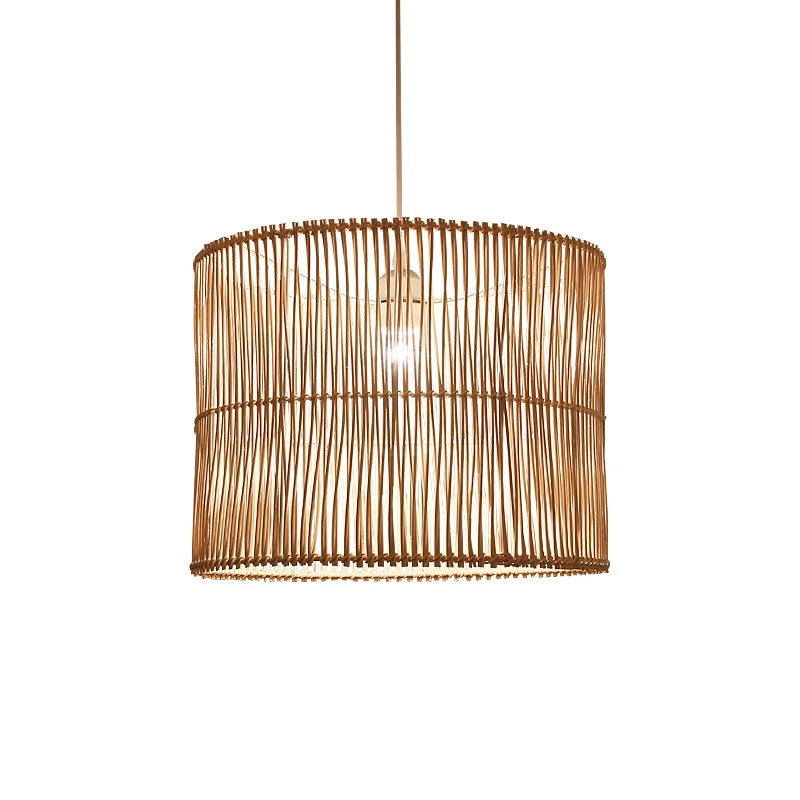 Rotan trommel schaduwrijke plafondlamp moderne enkele hangende hanglamp voor restaurant Clearhalo