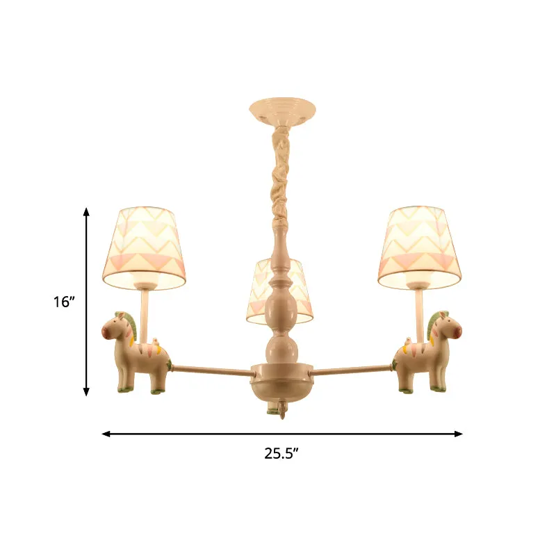 Roze taps toelopende schaduw hangende kroonluchter cartoon stof hanglamp voor slaapkamer Clearhalo