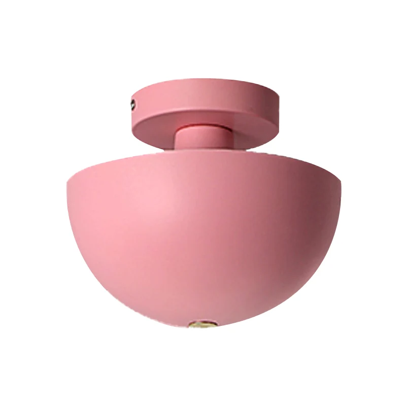 Roze/geel/marineblauwe kom semi-inbouw plafondlamp eigentijds metaal 1 lamp eetkamer semi-inbouwverlichting Clearhalo