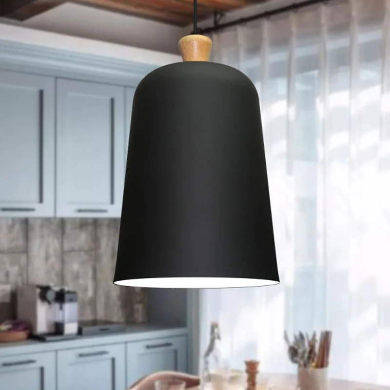 Roze/Grijs/Zwarte Bell Hanglamp Moderne Stijl 1 Lamp Aluminium Plafondverlichting voor Eetkamer Clearhalo
