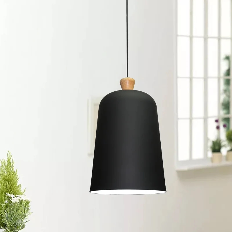 Roze/Grijs/Zwarte Bell Hanglamp Moderne Stijl 1 Lamp Aluminium Plafondverlichting voor Eetkamer Clearhalo