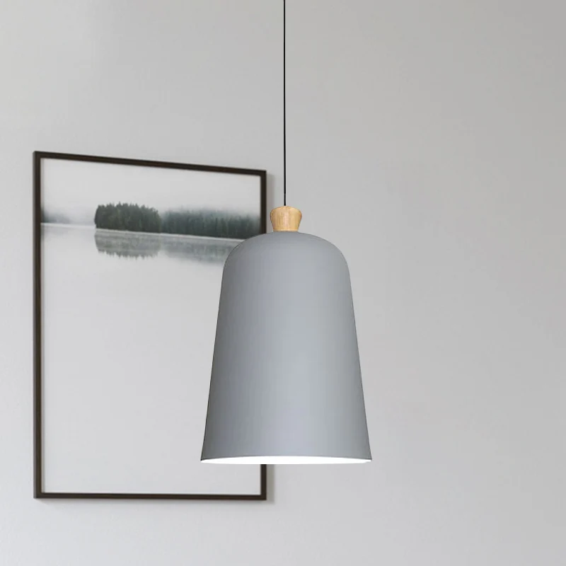 Roze/Grijs/Zwarte Bell Hanglamp Moderne Stijl 1 Lamp Aluminium Plafondverlichting voor Eetkamer Clearhalo