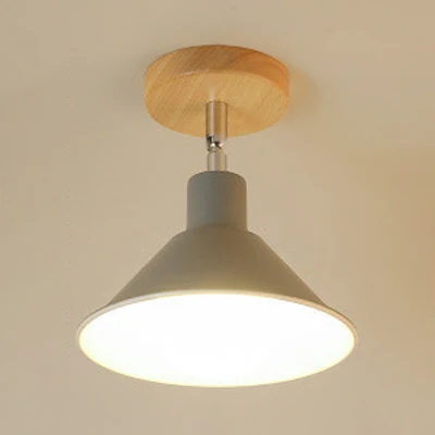 Roze/oranje plafondlamp met 1 kop, moderne metalen trechterkap, semi-inbouwlamp voor gang Clearhalo
