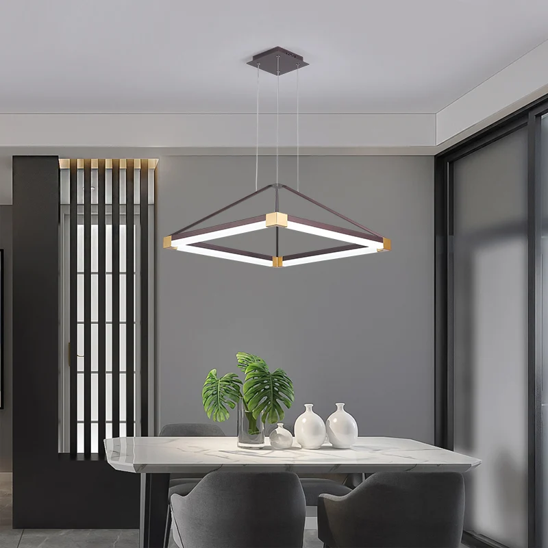 Ruitvormige hanglamp modern metaal wit/koffie LED hangende kroonluchter warm/wit licht, 18"/23,5"/31,5" breed Clearhalo