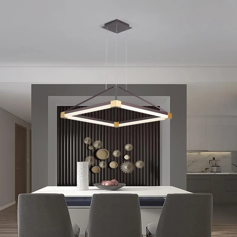 Ruitvormige hanglamp modern metaal wit/koffie LED hangende kroonluchter warm/wit licht, 18"/23,5"/31,5" breed Clearhalo
