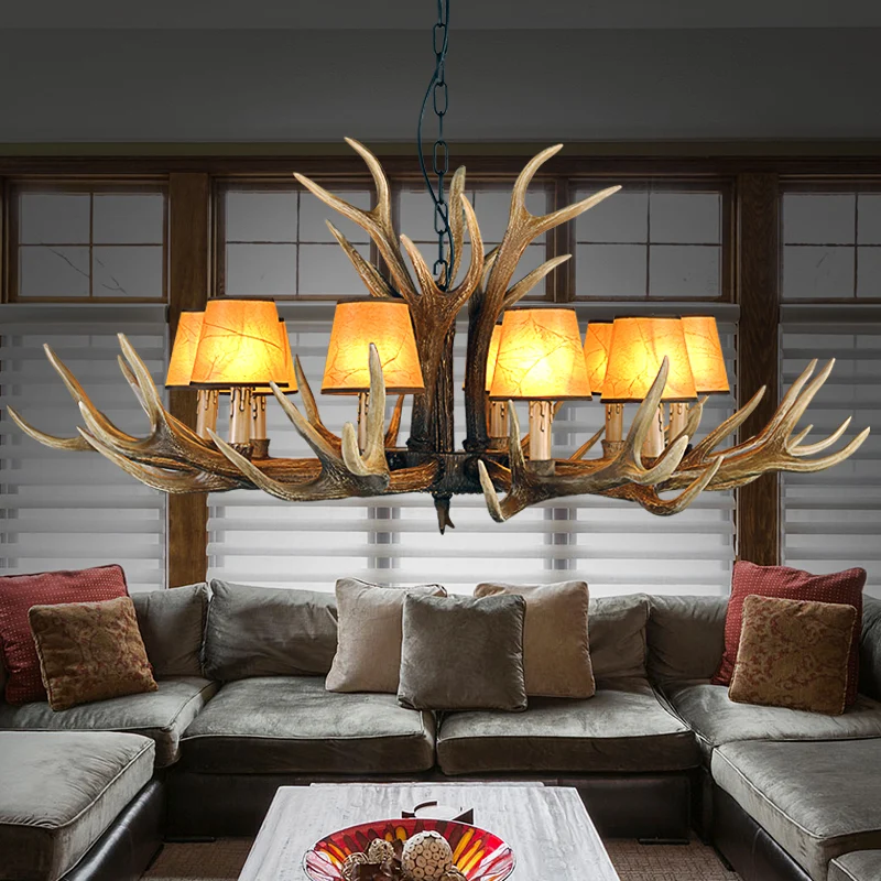 Rustieke conische hangende hanger 6/8/10 lampen hars plafondkroonluchter lichtbruin voor restaurant Clearhalo