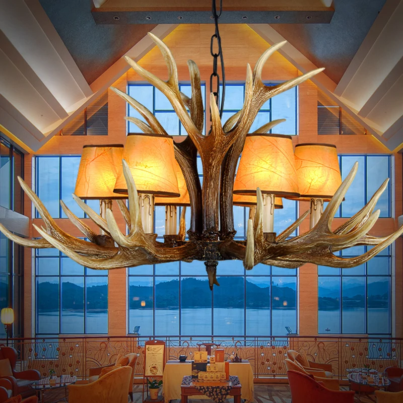 Rustieke conische hangende hanger 6/8/10 lampen hars plafondkroonluchter lichtbruin voor restaurant Clearhalo