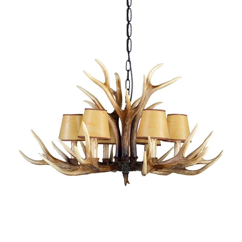 Rustieke conische hangende hanger 6/8/10 lampen hars plafondkroonluchter lichtbruin voor restaurant Clearhalo