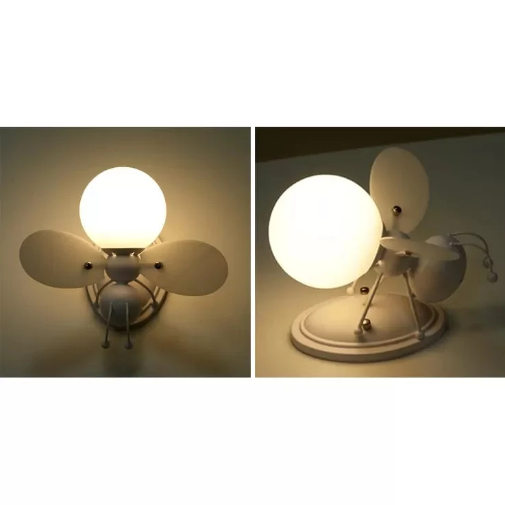 Rustieke stijl Bee Sconce Light Single Bulb metalen wandlamp voor kleuterschool kinderslaapkamer Clearhalo