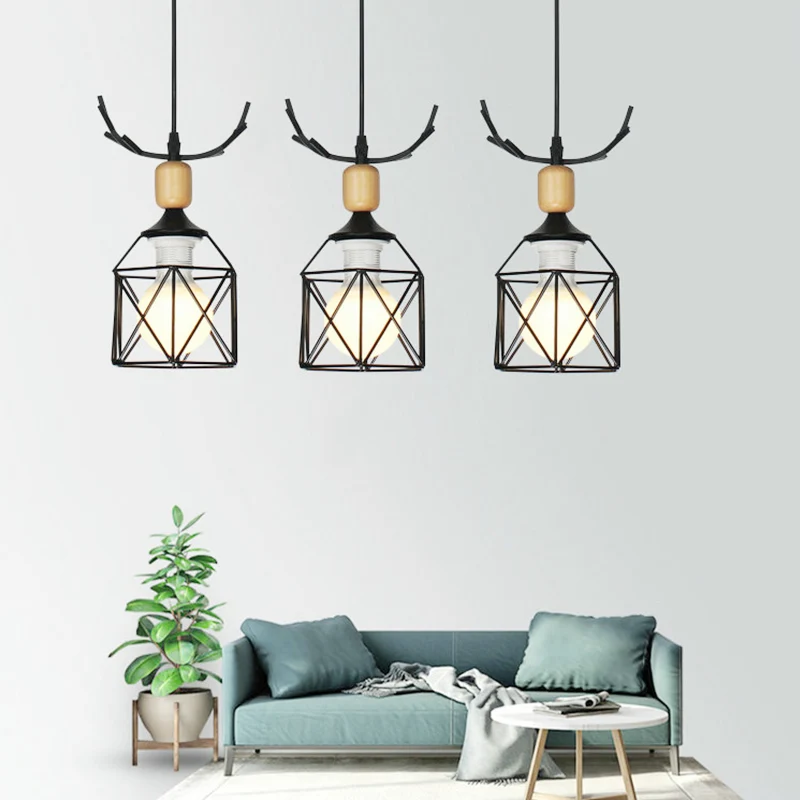Rustieke stijl zwarte hanglamp 3 lampen Moderne stijl metalen plafondlamp voor restaurant Clearhalo