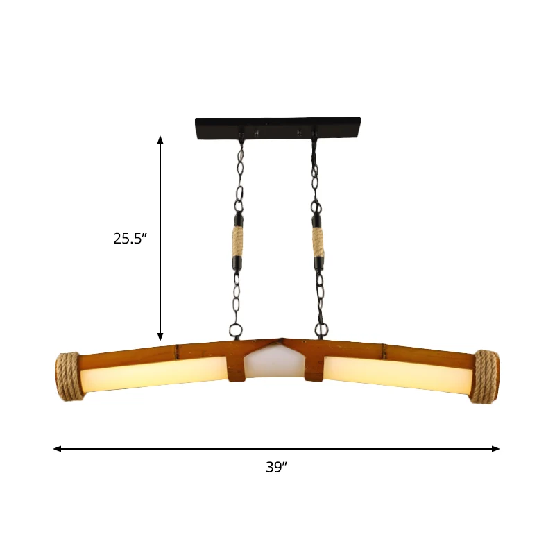 Rustieke stijlvolle beige kroonluchter buisvormige houten hangende verlichting voor trapbadkamer Clearhalo
