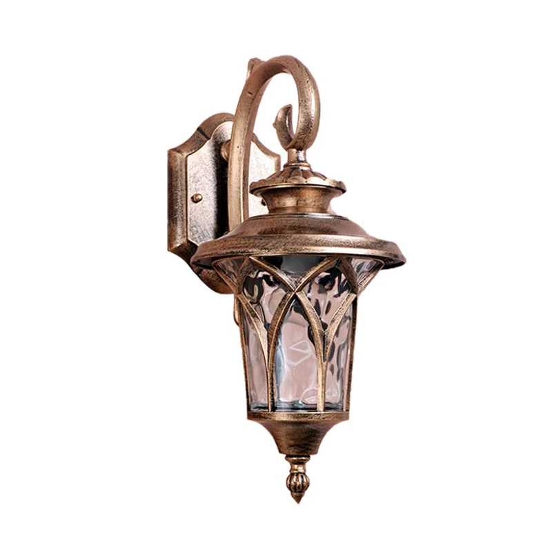 Rustieke Urn Wandkandelaar Licht 1 Lamp Aluminium Wandlamp Armatuur Messing met Waterglazen Kap Clearhalo