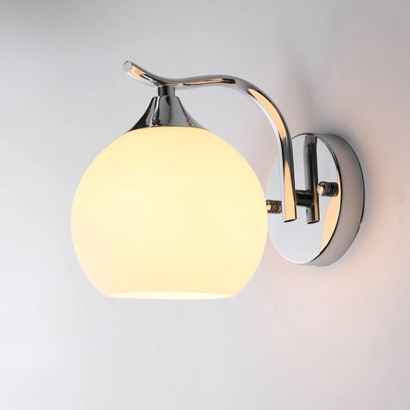Satijn opaal glazen koepel schanslamp armatuur eenvoudige stijl gang wandmontage lamp Clearhalo