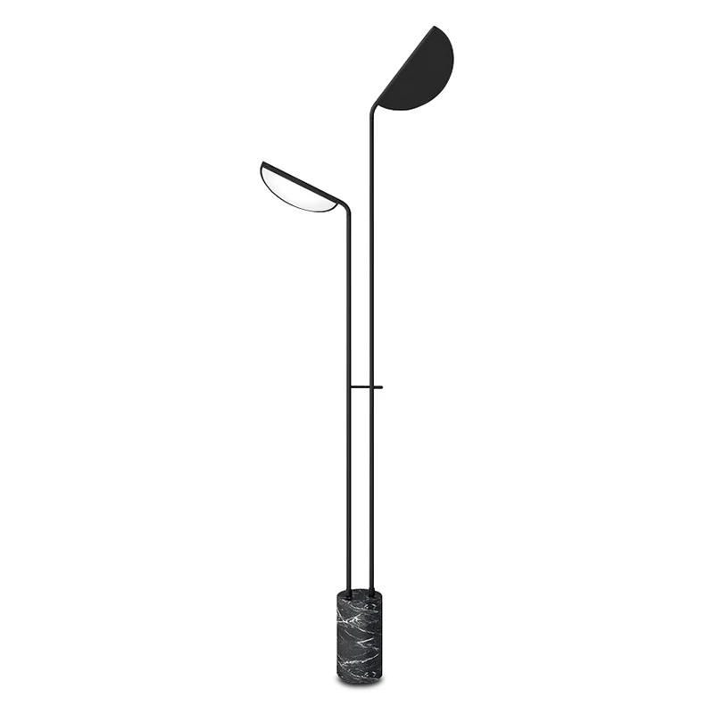 Scandinavische cilindrische voet staande lamp marmeren woonkamer LED-vloerverlichting zwart Clearhalo