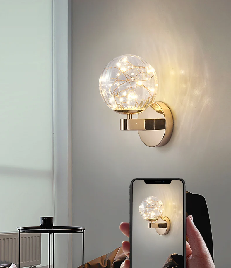 Scandinavische moderne schanslicht ronde vorm ster wandlamp voor slaapkamer woonkamer Clearhalo