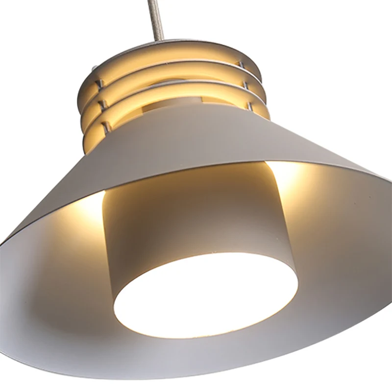Scandinavische stijl conische hangende plafondlamp 9 "/12" Dia 1 licht metalen ophanglamp zwart/wit voor woonkamer Clearhalo