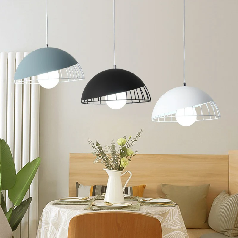 Scandinavische stijl koepelschaduw hanglamp metallic 3 lampen eetkamer multi-lichthanger Clearhalo