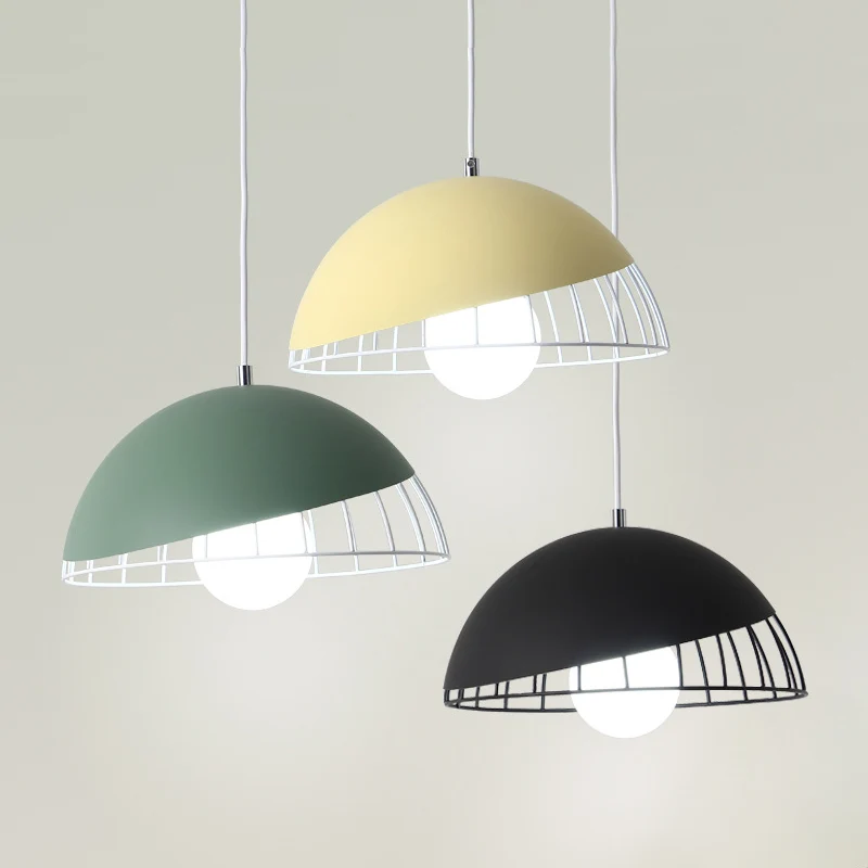 Scandinavische stijl koepelschaduw hanglamp metallic 3 lampen eetkamer multi-lichthanger Clearhalo