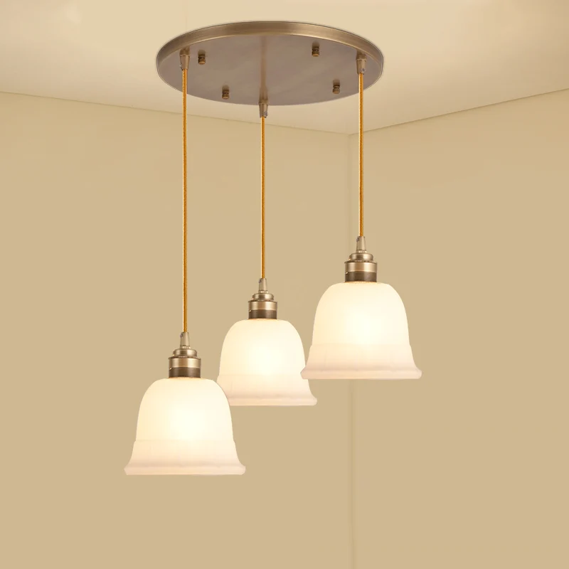 Schaduwrijke eetkamer multi-licht hanglamp, eenvoud, mat wit glazen hanglamp Clearhalo