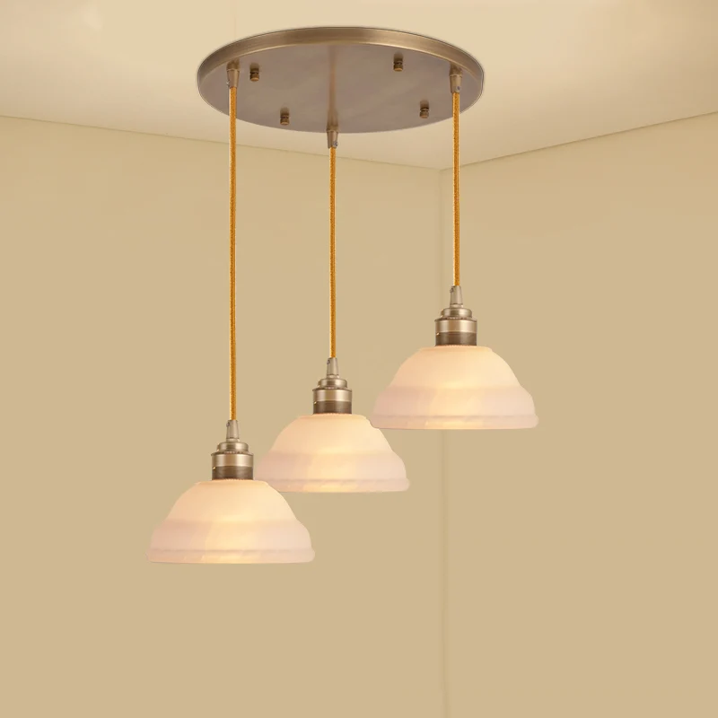 Schaduwrijke eetkamer multi-licht hanglamp, eenvoud, mat wit glazen hanglamp Clearhalo