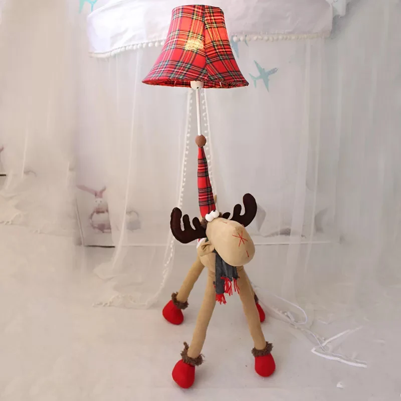 Schattige dierenvloerlamp Eén lichte stoffen vloerlamp met belscherm voor kinderslaapkamer, kleuterschool Clearhalo
