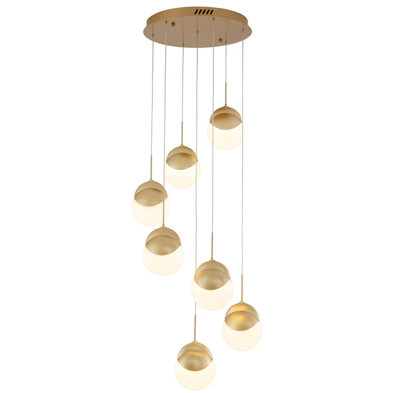 Schijfvormige acrylclusterhanger Postmoderne gouden afwerking LED-hanglamp voor restaurant Clearhalo