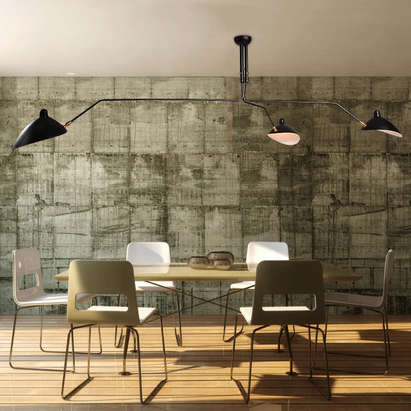 Semi-inbouw kroonluchter met metalen kegelvormige kap, industriële stijl, 3-lichts semi-inbouwverlichting voor binnen, zwa...